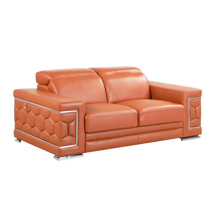 Orren Ellis Aiesrom Luxury Top Grain Italian Leather 2 Piece Living